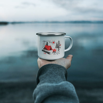 Camping mug, enamel mug, outdoor mug