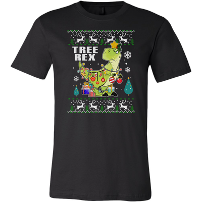 Tree Rex Christmas Sweatshirt, T Rex Dinosaur Christmas Gift - Dashing Tee