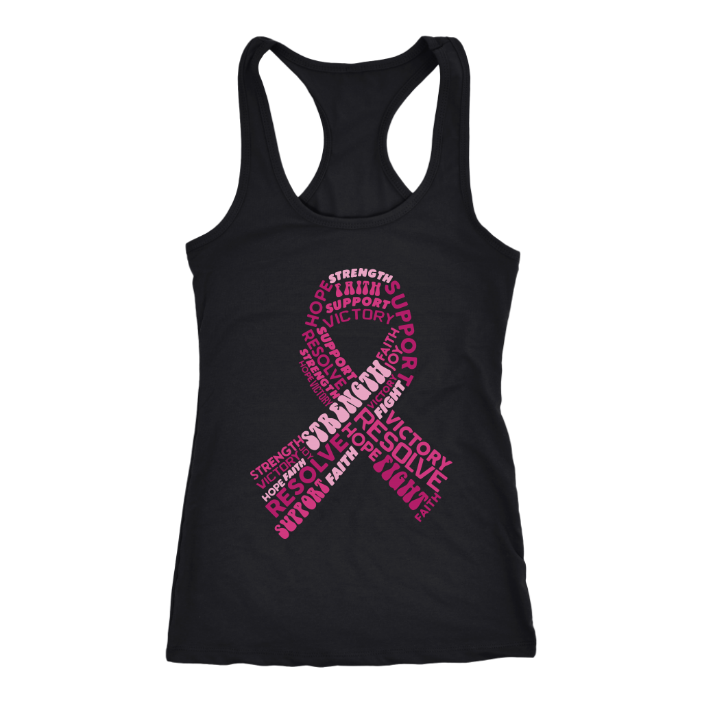 Interstate Apparel Junior's Faith Breast Cancer Pink Ribbon V583